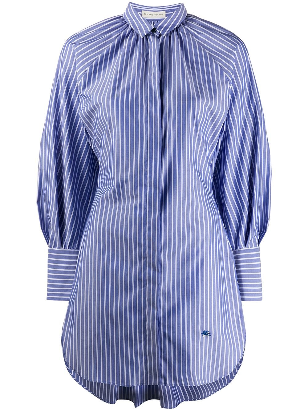 Etro Fishtail-hem Striped Shirt In Blue