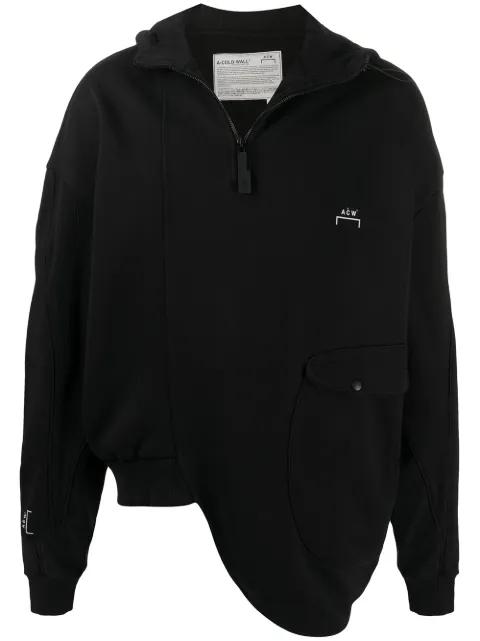 A-COLD-WALL* asymmetric logo printed hoodie