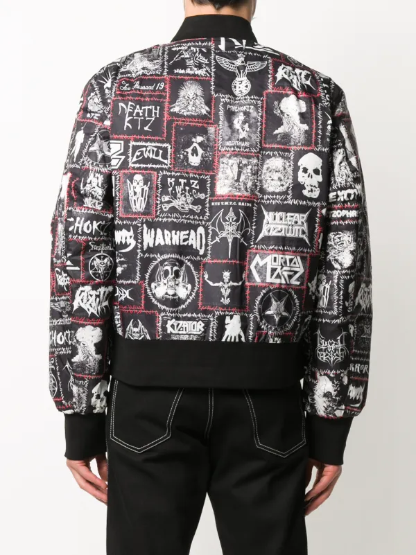 KTZ Monster Printed Patch Bomber Jacket 
