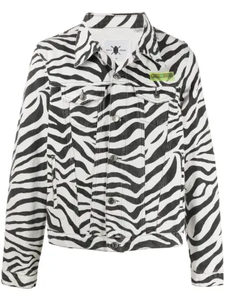 zebra print denim jacket