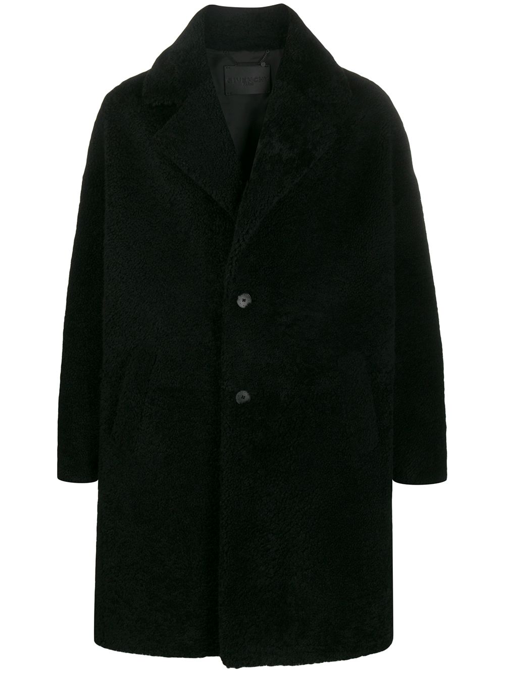 фото Givenchy однобортное пальто из овчины