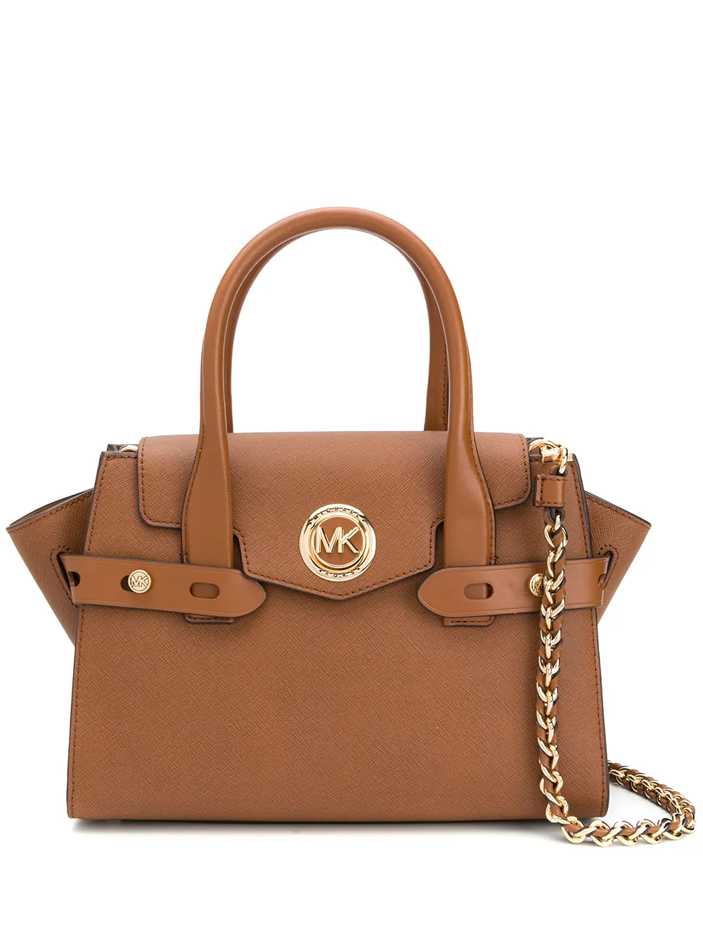 Michael Michael Kors Carmen Small Saffiano Satchel In Brown