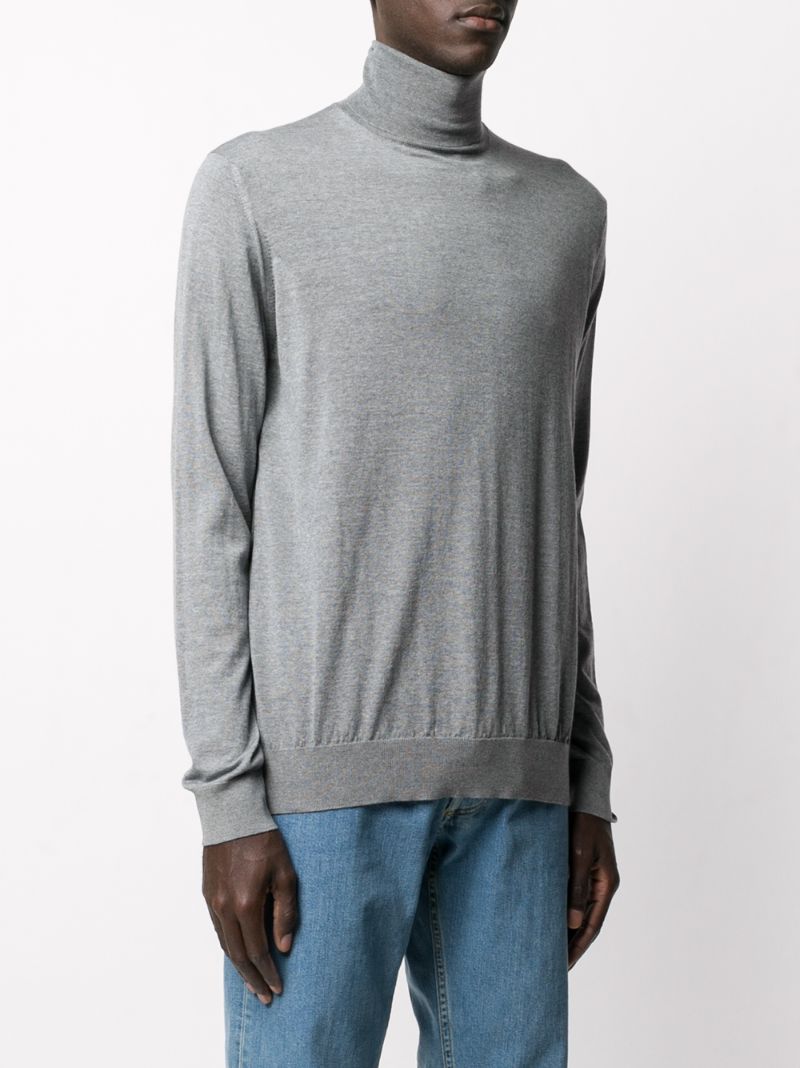 Shop Lanvin Roll Neck Jumper In Grey