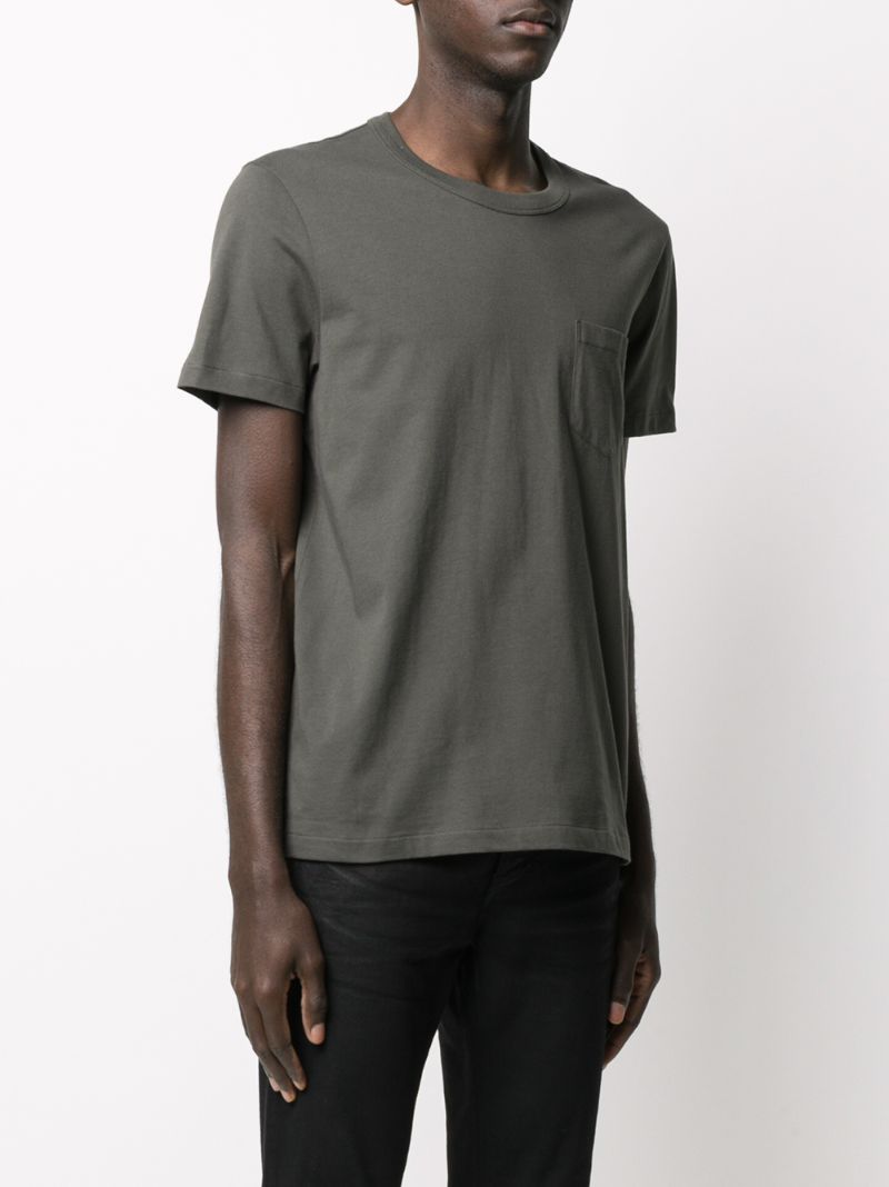 Shop Tom Ford Chest Pocket T-shirt In Grey