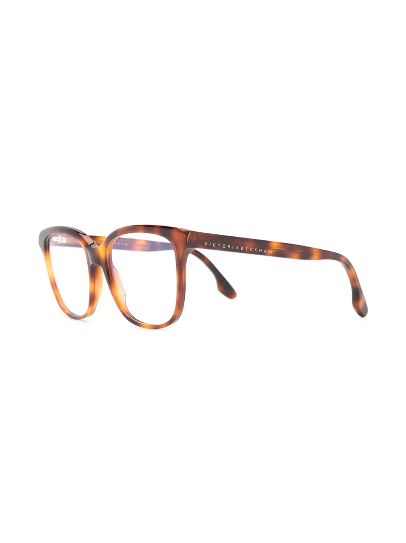 Victoria Beckham Tortoiseshell Square Glasses In Brown