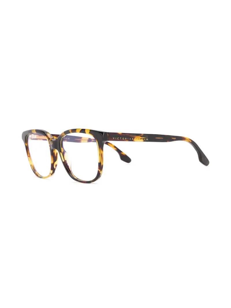 Victoria Beckham Rectangular Tortoiseshell Glasses In Brown
