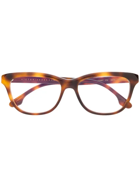 Victoria Beckham Eyewear rectangular tortoiseshell glasses