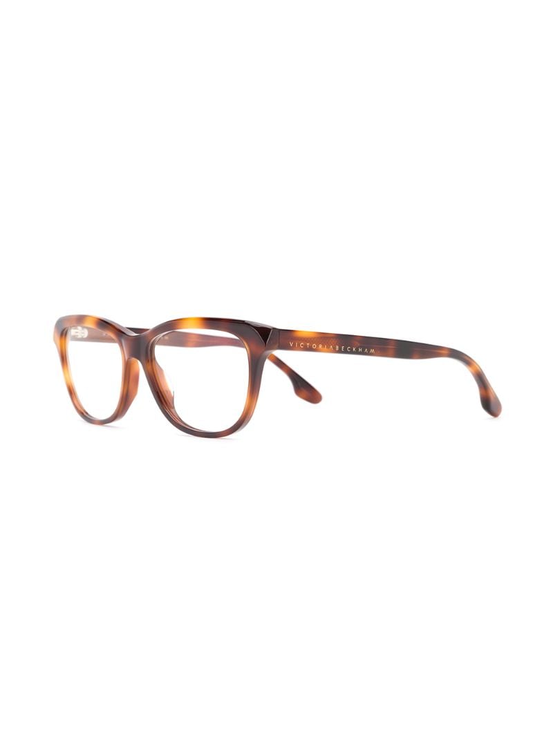 Shop Victoria Beckham Rectangular Tortoiseshell Glasses In Brown