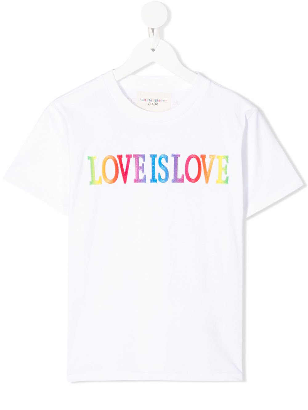 фото Alberta ferretti kids love is love crew-neck t-shirt