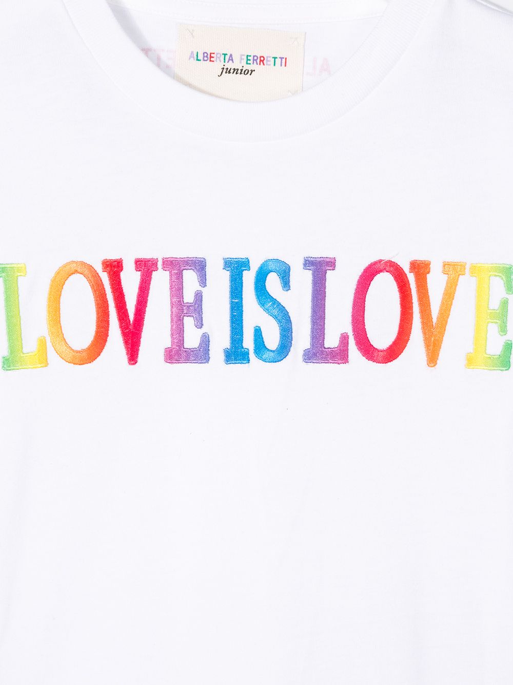 фото Alberta ferretti kids love is love crew-neck t-shirt