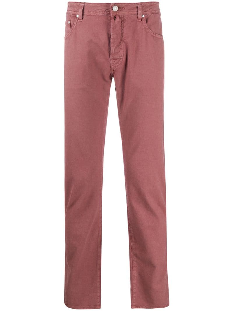 JACOB COHEN CONTRAST HANDKERCHIEF TROUSERS