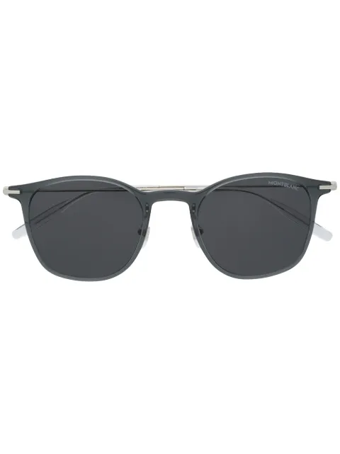 Montblanc polished round-frame sunglasses