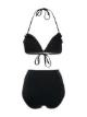 الصورة 2 من Sian Swimwear طقم بكيني مكشكش بحمالة عنق