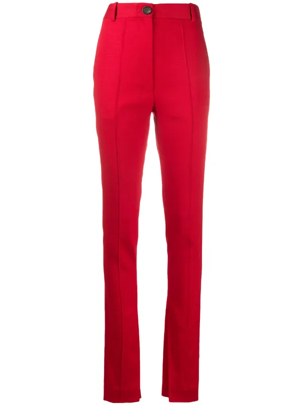 red slim trousers