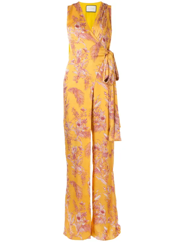 floral wrap jumpsuit