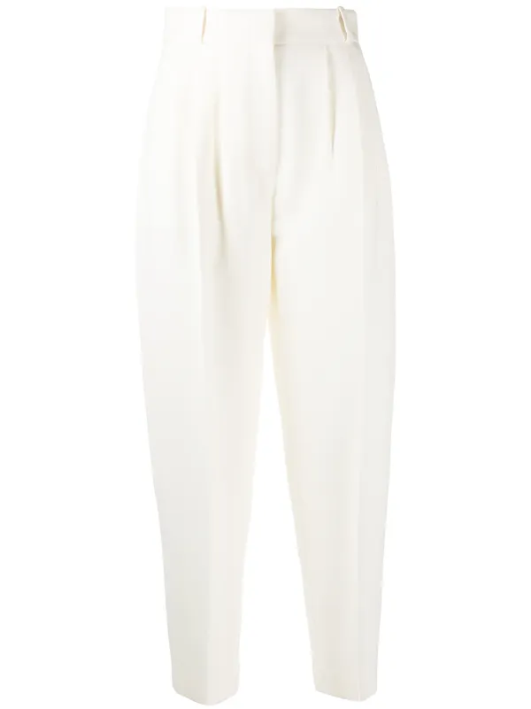 pleated tapered trousers