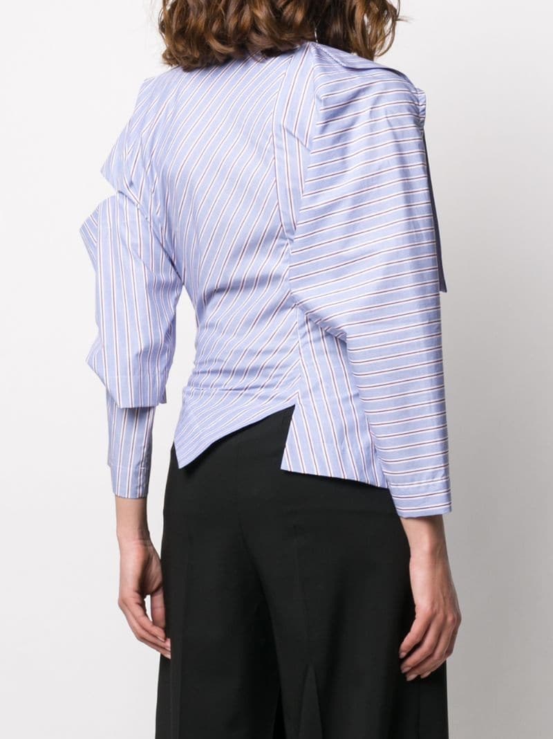 Shop Vivienne Westwood Anglomania Asymmetric Striped Shirt In Blue