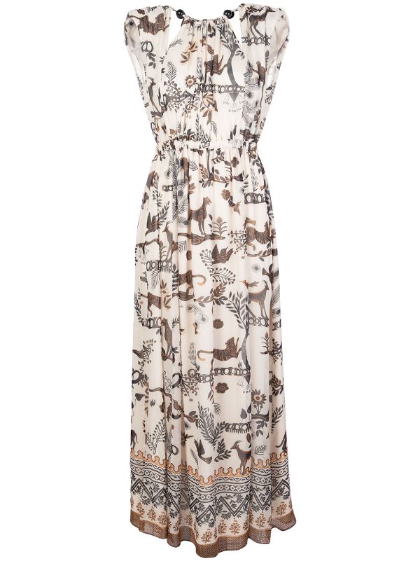 jungle print maxi dress