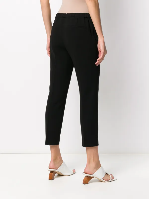 Theory Cropped Tapered Trousers Black FARFETCH SG