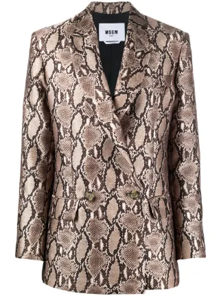 snakeskin print blazer