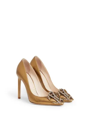 Mirror Snake metallic leather pumps 