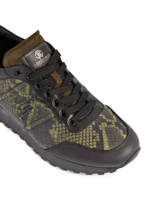 snake leather sneakers