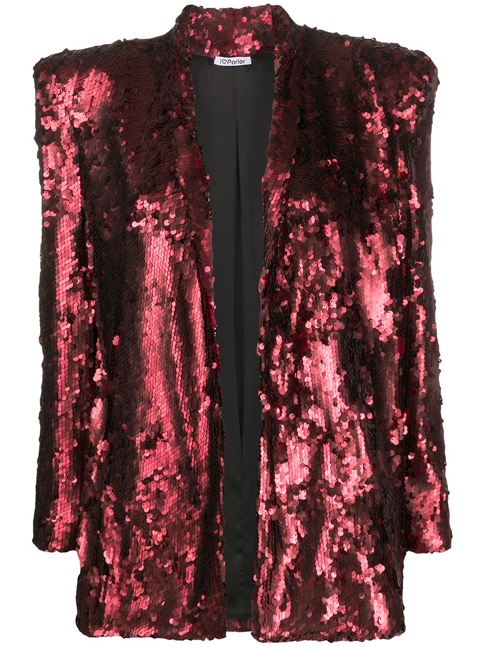 Parlor Sequinned Open-front Blazer In Red