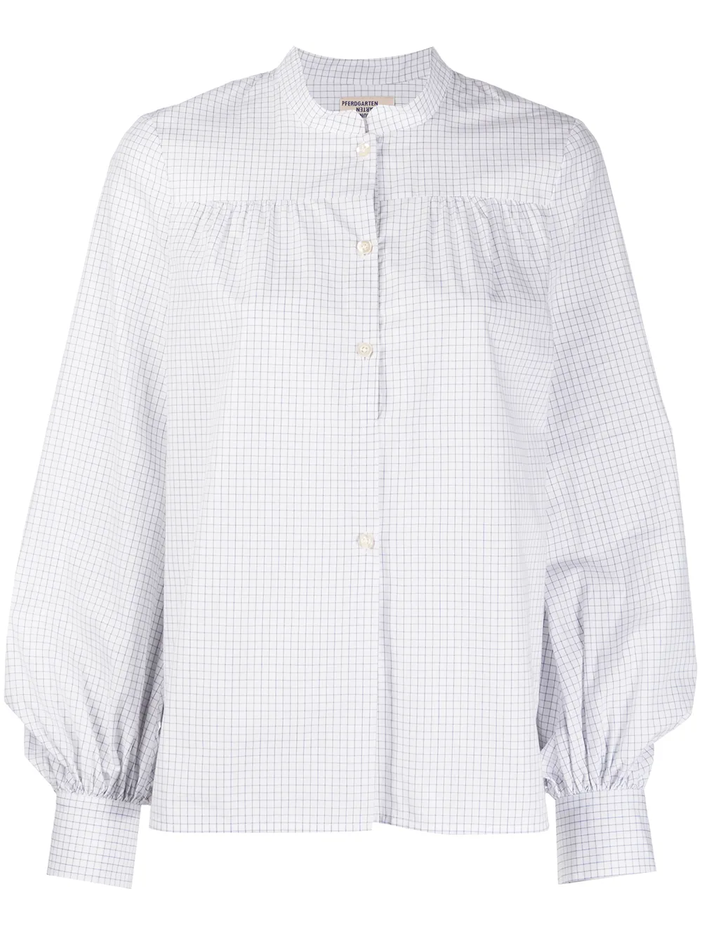 Baum Und Pferdgarten Long-sleeve Check Shirt In White