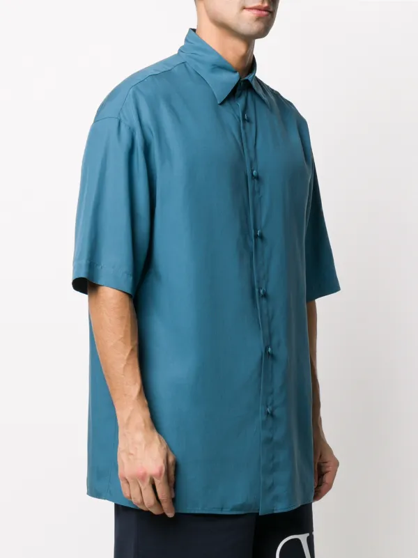 VALENTINO ヴァレンティノ 16SS ショートスリーブシルクシャツ KV0AAI4630N ブルー 38 VALENTINO ヴァレンティノ 16SS ショートスリーブシルクシャツ