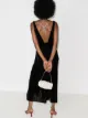 Rixo lace detailing V-back dress
