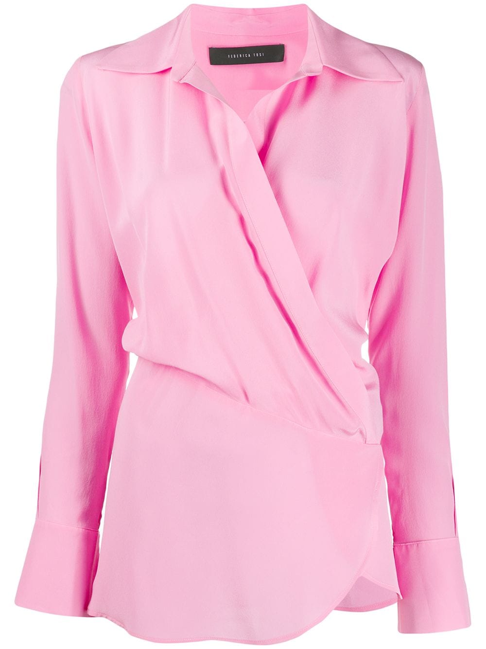 Federica Tosi Wrap Front Silk Shirt In Pink