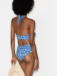 Silvia Tcherassi bow front halterneck gingham swimsuit