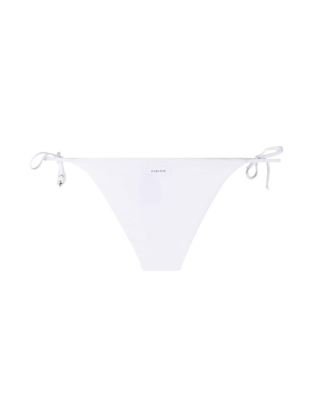 fisico logo patch bikini bottoms - white