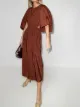 Image 2 of Tibi Gemma shirred waist cape dress