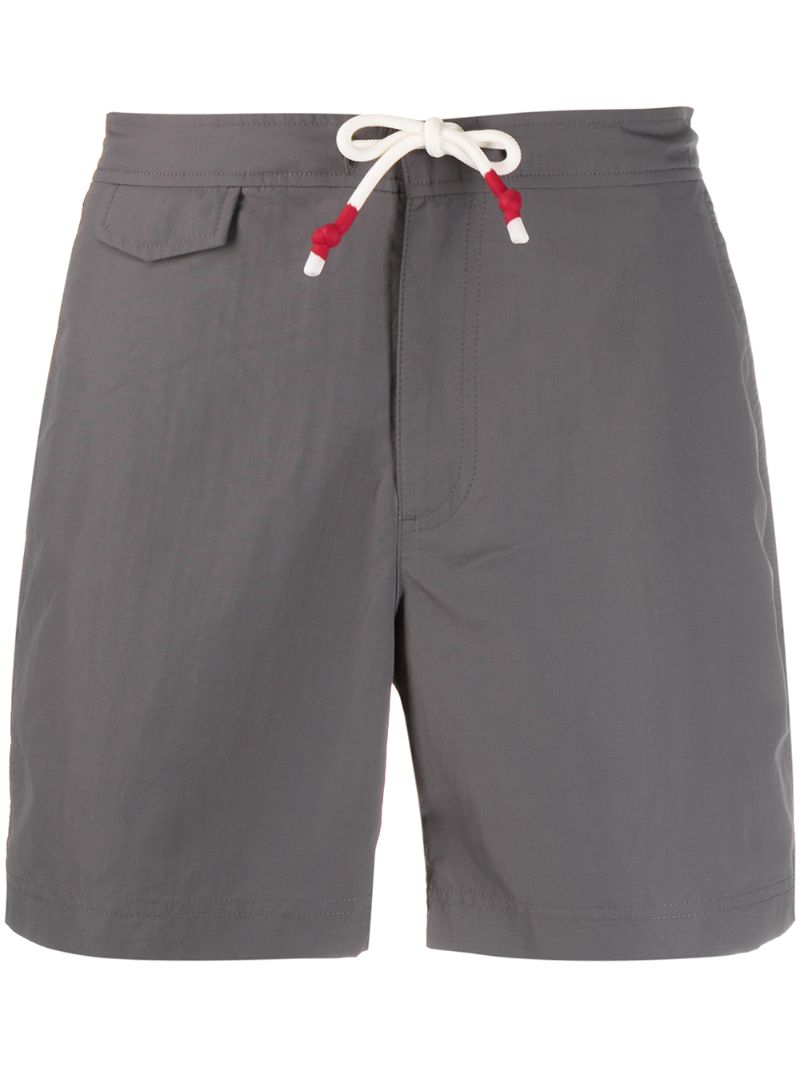 Shop Orlebar Brown Drawstring Waist Swimming Trunks In Grey