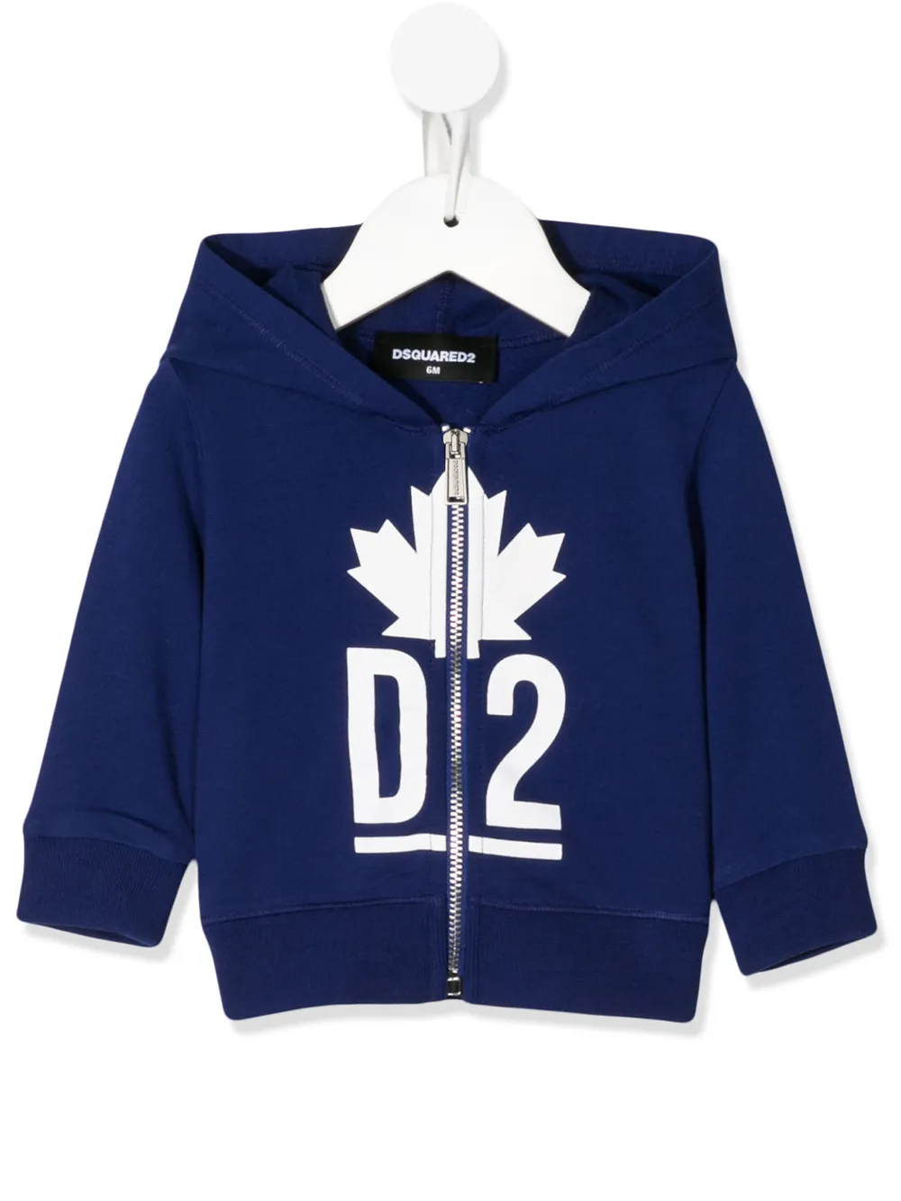 Dsquared2 Logo Print Zipped Jacket In Blue