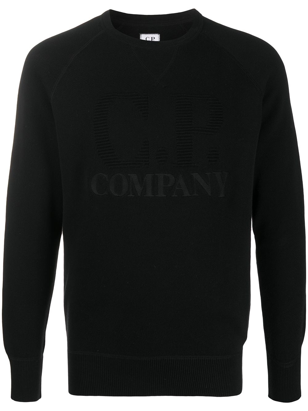 C.p. Company Contrast Logo Jumper In Black