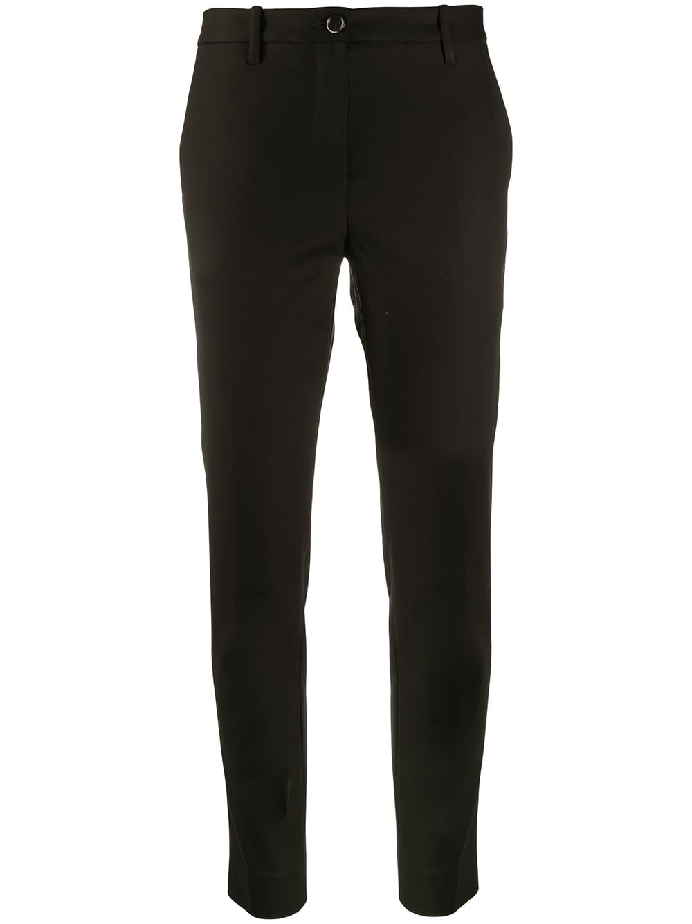 Shop Nine In The Morning Cropped Slim Fit Trousers In Black