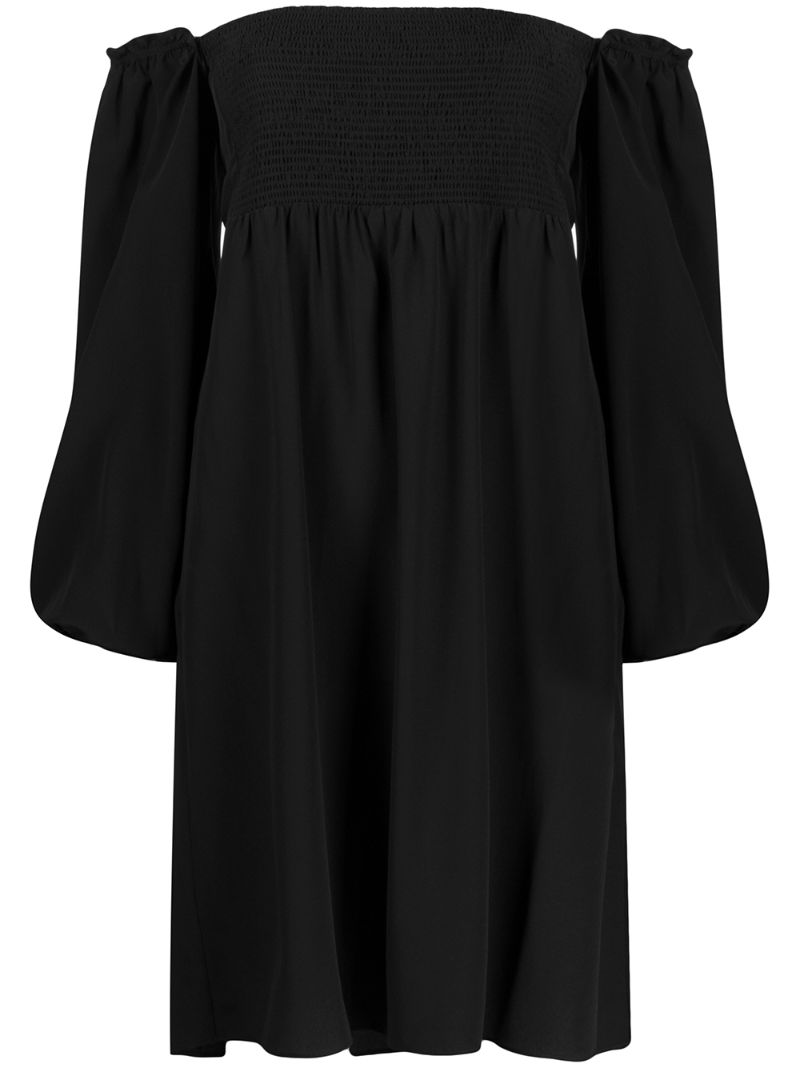 Dorothee Schumacher Ruched Panel Silk Dress In Black