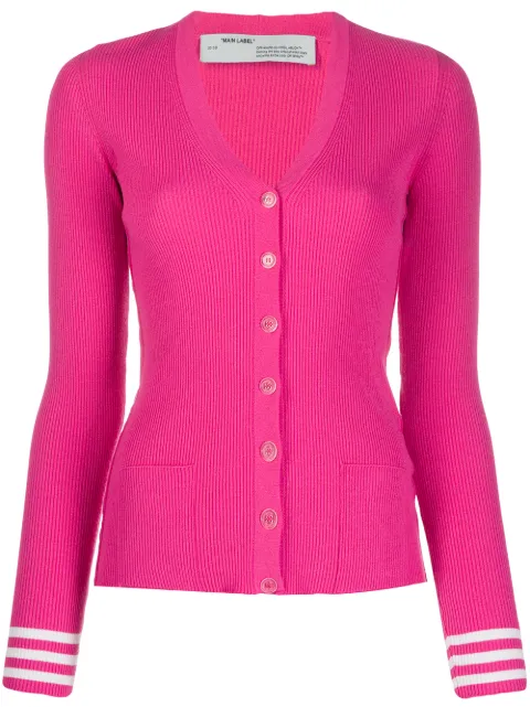 Off-White logo stripe cardigan