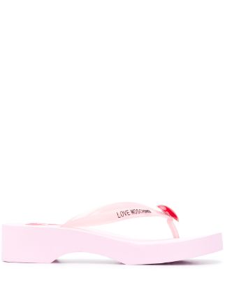 Love Moschino Logo Patch Flip Flops 