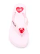 Love Moschino logo patch flip flops