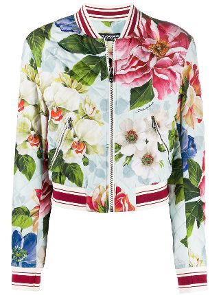 floral pastel bomber jacket