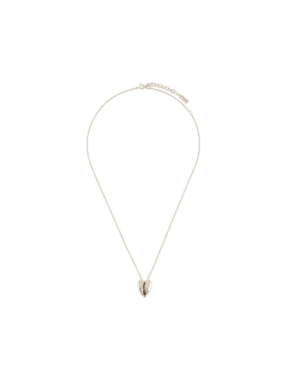 Saint Laurent Cowrie Shell Pendant Necklace In Silver