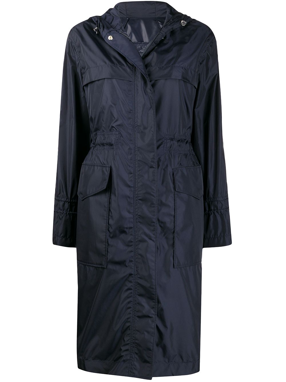Moncler Ceruleum Drawstring-waist Raincoat In Blue