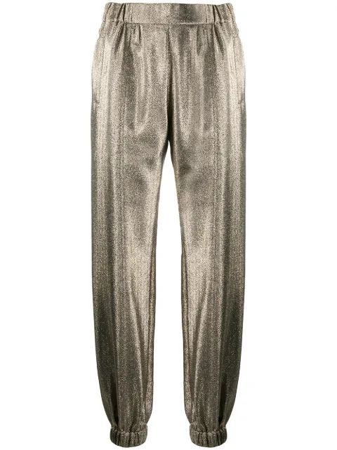 Saint Laurent Hose im Metallic-Look