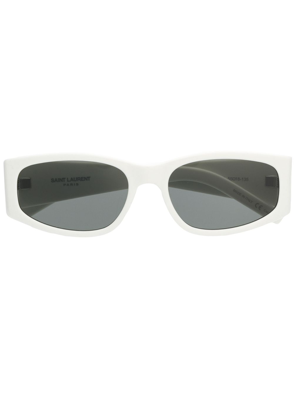 Saint Laurent Rectangular Frame Sunglasses In White | ModeSens