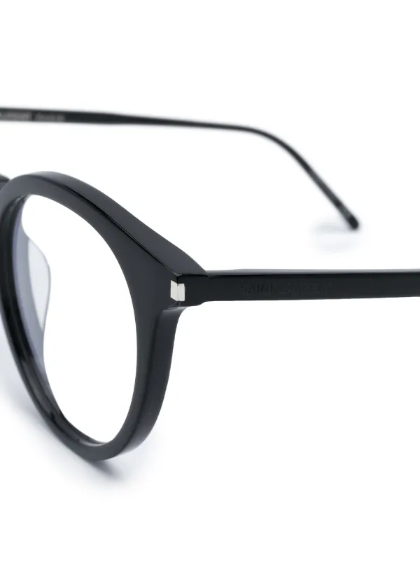 Saint Laurent Eyewear SL347 Round Frame Glasses | Black | FARFETCH