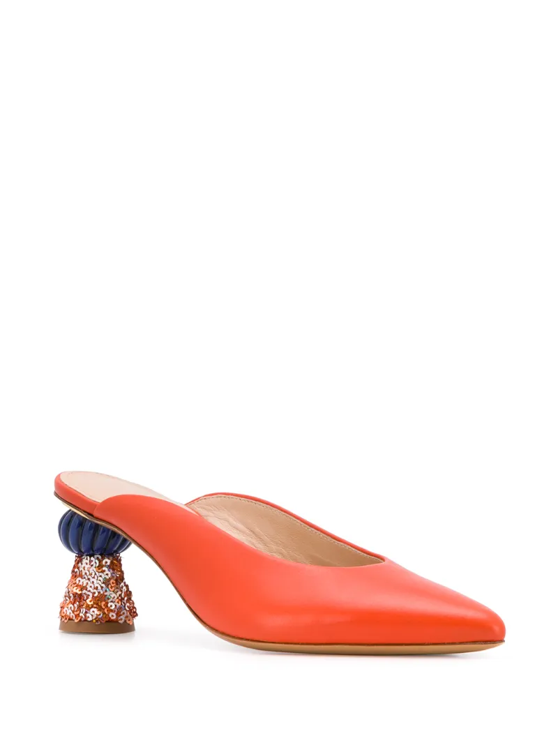 JACQUEMUS MECEIO 70MM SCULPTED HEEL MULES