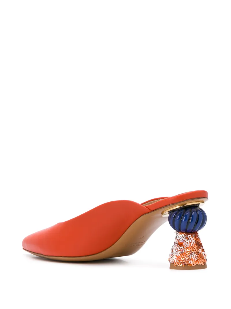 JACQUEMUS MECEIO 70MM SCULPTED HEEL MULES